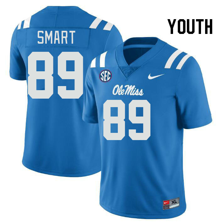 Youth #89 Jordan Smart Ole Miss Rebels College Football Jerseys Stitched-Power Blue